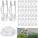 Tomato Support Hooks with String 20 Pcs,100 Pcs Plant Support Clips for Climbing Plants,Tomato Trellis Roller Hooks with 49.2FT String,Reusable Grape Vine Clips to Prevent Tomatoes