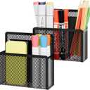Marbrasse Magnetic Dry Erase Marker Holder, Mesh Pen Holder for WhiteboardMagnet Pencil Organizer Storage for Refrigerator Locker Accessories Organizer for Home, School and Office(Black)
