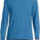Lands' End Men's Super-T Mock Turtleneck (Blue, L)