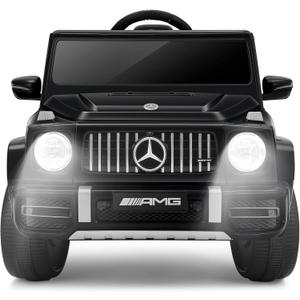 ELEMARA Licensed Mercedes-Benz AMG G63 Ride on Toys,12V Ride on Car with Remote Control,Rechargeable Battery,Flickering Lights/LED Lights, Bluetooth,Music, Soft Start, Low Battery Prompt,Dark Black, Extra Large