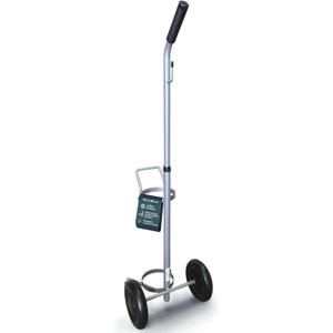 ResOne Lightweight Single Oxygen Tank Cart, Portable Oxygen Cart with Wheels, Adjustable Telescoping Handle, Powder Coated Steel Frame, Holds 1 Size D or E Cylinder