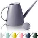 Watering Can for Indoor Outdoor Plants, Modern Small Watering Cans with Removable Nozzle, Long Spout Watering Can for Indoor Bonsai Plants Garden Flowers 1/2 Gallon 1.8L 60OZ (Grey) (Gray)