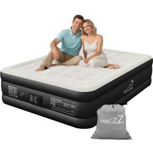 Air Mattress Queen with Built in Pump 18-Inch Thickened Inflatable Mattress for Easy Travel, Supports Up to 650 Pounds Pounds (Black, Queen)