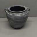 Signature Design by Ashley Meadie Traditional Indoor Terra Cotta Tabletop Vase with Handle and Wide Mouth, Blue