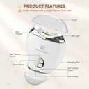 3-in-1 Electric Nail Clipper for Baby & Adults, USB Rechargeable Trimmer with LED Light, Polisher and Storage Container, Adjustable Speeds Nail Clipper for Kids, Seniors & Caregivers (Safe & Quiet) (White)