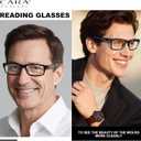CARA 2 Pack Extremely Lightweight Reading Glasses for Men Blue Light Blocking Computer Readers, Matt Black+Navy Blue, 2.50x