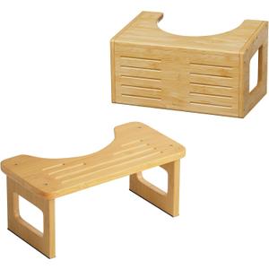 AmazerBath Toilet Stool for Toddler Potty Training, 3-in-1 Sturdy Bamboo One Step Squat Poop Foot Stool, Potty Step Stool, Poop Foot Pooping Steps for Kids