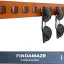 FINDAMAZE Sunglasses Organizer Wall Mounted Wood Sunglass Holder for Home Glasses Holder/Sunglasses Rack,Home Decor (Wood color-1pcs-long)