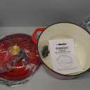 Mueller 6 Qt Enameled Cast Iron Dutch Oven, Heavy-Duty Casserole Dish and Braiser Pan with Lid and Stainless Knob, Safe for All Cooktops (6 Quart, Red)