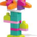 MEGA BLOKS First Builders Toddler Blocks Toys Set, Big Building Bag Collection with 80 Pieces and Storage, Pink, Ages 1+ Years