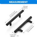 HOME EDIT Black Cabinet Handles 3 Inch Hole Spacing Stainless Steel Drawer Pulls for Cabinets, Dresser, Bathroom 30 Pack
