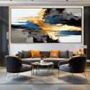 Wall Art Abstract Wall Art Prints Canvas Painting Black Yellow Blue Modern Large Artwork for Living Room Bedroom Office Home Decor 20"x40" with Framed