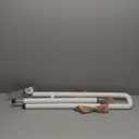 Modunful Upgraded Handicap Grab Bar for Bathroom, Flip Up Toilet Hand Rail for Elderly, Disabled, Pregnant, 23.6 Inch, White, Textured Finish, Stainless Steel 