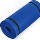 CAP Barbell 1-Inch High Density Exercise Yoga Mat with Strap | Multiple Colors (Blue)