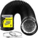 Dryer Vent Hose - 4 inch Flexible Duct, 8ft Long, Heavy-Duty Four-Layer Protection - Ideal for Heating, Cooling, Ventilation - Includes 2 Pack Clamps