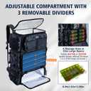 Goture Fishing Backpack with Cooler, 72L 600D Tackle Backpack Included 4 3700 Tackle Boxes, Dry & Wet Split Compartment, Large Fishing Tackle Bag with Rod Holders,Rain Cover for Travel Camping Hiking