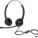 USB Headset with Mic for PC Computer Laptop Headphones with Noise Cancelling Microphone in-line Control for Home Office Online Class Teams Zoom