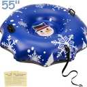 Snow Tube for Adults, 55" Extra Large Snow Sled Inflatable Foldable Made by Cold-Proof and Heavy Duty Material Easy to Carry with Handles Winter Toys for Outdoor