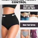 OLIKEME Womens High Waisted Underwear Tummy Control Cotton Full Coverage Ladies Panties Soft Stretch Briefs (XL)