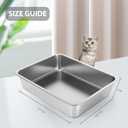 WENBOKMIN Stainless Steel Cat Litter Box - Litter Box for Cats - Easy to Clean, Never Absorbs Odor, Stains, or Rusts - Silver (17.7" L x 13.5" W x 4" H)