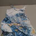 Dreaweet Summer Dresses for Women A-Line Sleeveless Flowy Sun Dresses,Men's Casual Button-Down Shirts,Couple Matching Outfits (Blue, M)
