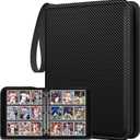 Trading Card Binder with Sleeves, 9 Pocket Trading Card Binder Premium 720 Double Sided Pocket PU Card Collection Binder, Collectible Card Albums Card Folder for Sports Cards, Game Cards (Black)