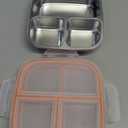 Palksky Snackle Box Container Stainless Steel, 2Pack Reusable Snack Bento Box with Lids, 3 Compartments Metal Food Storage Containers for Picnic, Travel