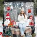 Halloween Trunk or Treat Car Decorations Kit Christmas in October Theme Wood Winter Snowman Backdrop Xmas Trunk or Treat Decorations for SUV,Archway,Garage Door,Photo Booth Party Supplies