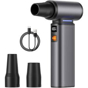 WINGDA Compressed Air Duster Rechargeable Electric Air Duster Portable,100 Gear Stepless Mini Turbo Fan Snow Blower,Cordless Air Duster for Electronics,Keyboard Cleaning,Car Detailing,PC,Home,Outdoor (F130000)