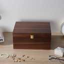 Large Wooden Keepsake Box - Wood Storage Box Decorative Boxes with Lid for Storing Keepsake Memory Gift, 12.5 IN Decorative Boxes for Home Decor-WB004-240303 (brown, 12.5 x 9.4 x 6.1 IN)