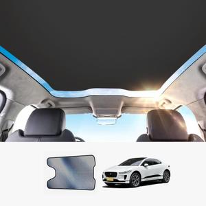 Foldable Roof Sunshade Compatible for Jaguar I-PACE Accessories Upgraded Heat Reflective Car Interior Panoramic Glass Sunroof Sun Shade (for I-PACE Black)