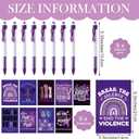 18 Pcs Domestic Violence Awareness Month Gifts, End The Silence Notebook & Purple Ribbon Pens Set for International Day for The Elimination of Violence Against Women, School Public Charity Gift