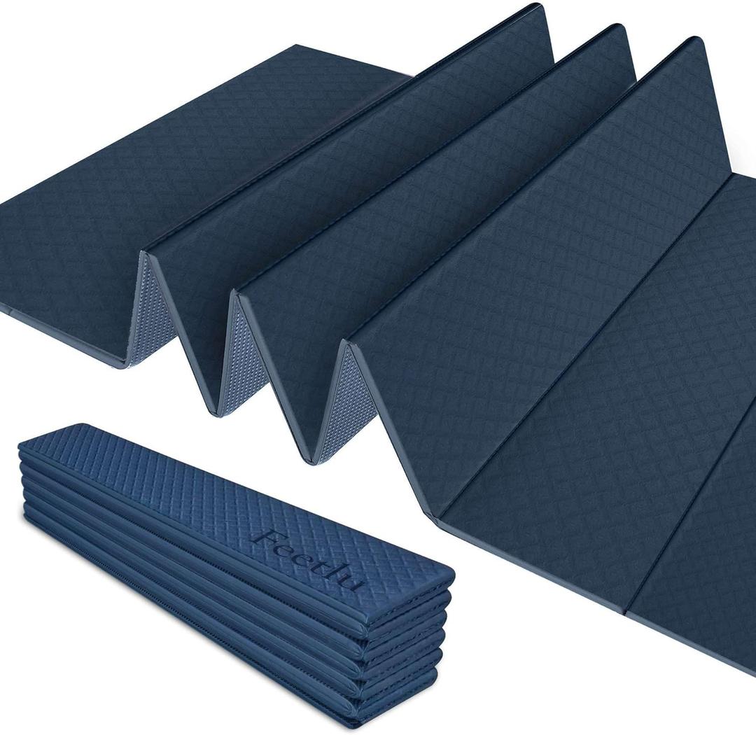 Foldable Yoga Exercise Mat Lightweight, Anti-Slip, and Easy to Store for Yoga, Pilates, Home Workouts, and Floor Exercises (24" x 72" x 1/2")