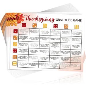36 Pcs Thanksgiving Party Games Set Thanksgiving Dice Game Fall Party Supplies Holiday Celebration Fall Trivia Harvest Family Team Activities