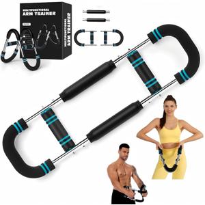 Twister Arm Trainer, 40-100lb Adjustable Chest Workout Equipment Power Twist Arm Trainer, Forearm Strengthener, Portable Spring Resistance for Home Fitness (Blue)