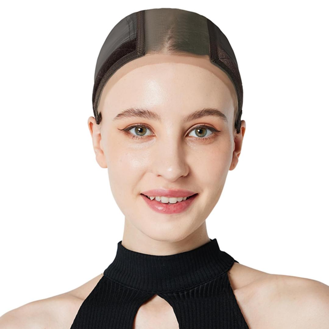 Xiushumyi Lace Wig Cap for Women,Adjustable Wig Grip Cap with Grip Band for Keeping Wigs In Place,Non Slip Caps Make Your Wigs Be Glueless(Brown)
