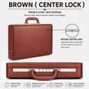 Briefcase for Men, Leather Attache Case with Lock, Hard Shell Business Briefcase, Fits 15.6-Inch Laptop