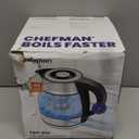 Chefman Electric Kettle with Temperature Control, 5 Presets LED Indicator Lights, Removable Tea Infuser, Glass Tea Kettle & Hot Water Boiler, 360 Swivel Base, BPA Free, Stainless Steel, 1.8 Liters