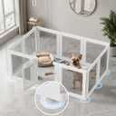 Clear Acrylic Dog Playpen Indoor, 24" H, White