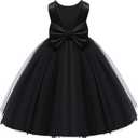 Jup'Elle Baby Girl Dresses Pageant Party Wedding Flower Girl Dress (Black, M)