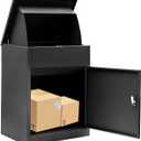 Ydocabinit Package Delivery Boxes for Outside, Extra Large Mailbox for Parcel, Galvanized Steel Parcel Mailbox, Wall Mounted Lockable Anti-Theft for Porch,Curbside L-Black