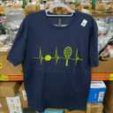 Tennis Heartbeat EKG Pulse Racket Sport Tennis Lover T-Shirt L