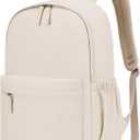 Backpack for Teen Girls Large Middle-School Primary Elementary Students Bookbag 17 inch Laptop Bag for Women Lightweight Casual Daypack (Beige) (15.6 inch)