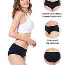 Molasus Women's Soft Cotton Briefs Ladies Mid-High Waisted Full Coverage Panties (Medium, Black-5pack)