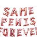 16 Inches Same Forever Balloons Hanging Banner Decorations, Rose Gold Aluminum Foil Letter Balloons for Wedding Bachelorette Bridal Shower Hen Party Supplies