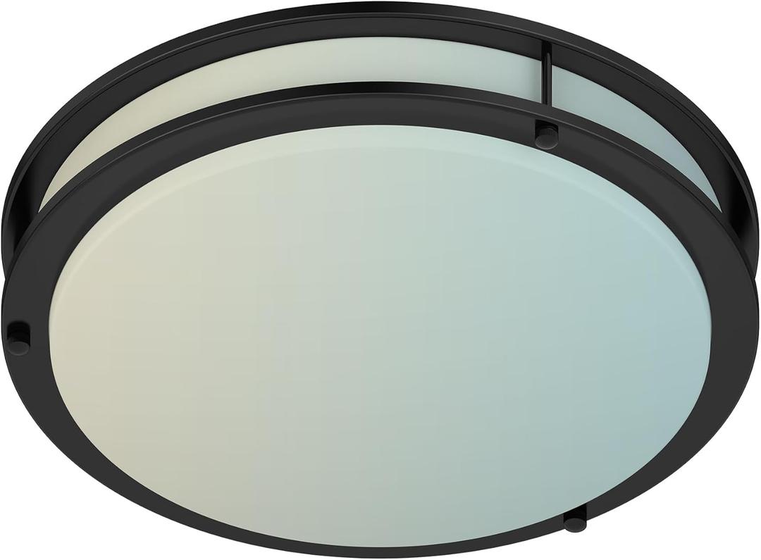 DYMOND LED Ceiling Light Flush Mount Dimmable Adjustable Lighting from Warm White to Daylight 2700K 3000K 3500K 4000K 5000K 5 in 1 Selectable CCT (Matte Black, 14 Inch)