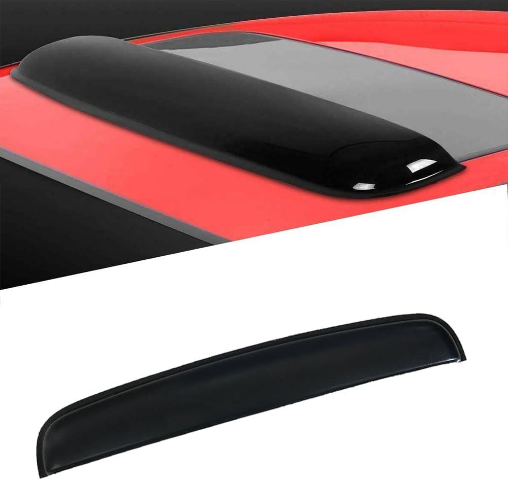 43inch 1100mm Universal Sun roof Wind Deflector, 1pc Dark Smoke Auto Moonroof Window Visor for Deflecting Rain, Noise and Windy Weather with Waterproof Double Side Tape RN110