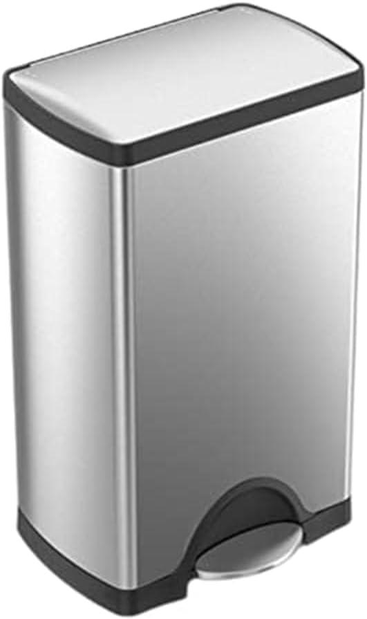 simplehuman 38 Liter / 10 Gallon Rectangular Kitchen Step Trash Can, Brushed Stainless Steel