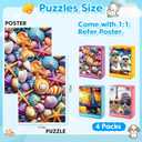 100 Piece Puzzles for Kids Ages 4-6 6-8 8-10, Shells Sailboat Cats & Dogs Jigsaw Puzzles, Fun & Engaging Kids Puzzle, for Boys and Girls Puzzle Toys as Home Decor