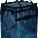 Reusable Grocery Bag On Wheels Large Capacity Shopping Trolley Foldable Rolling Tote Bag with Heavy Duty Handle for Travel (Navy Blue, Large)